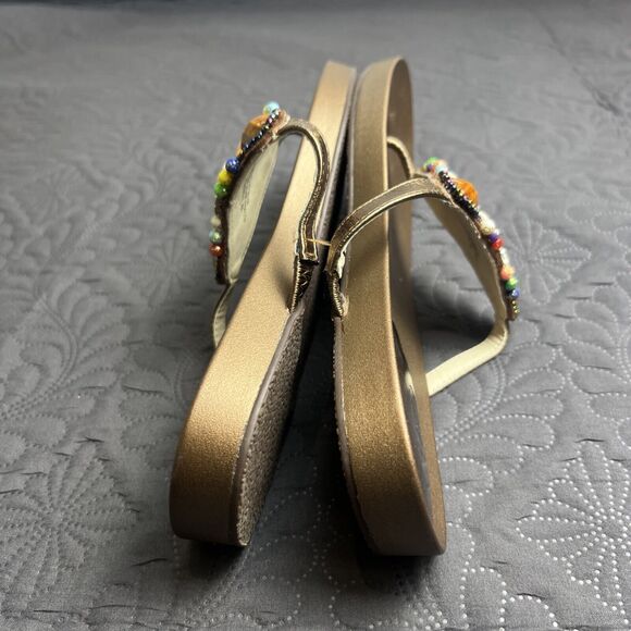 CATO Afrocentric Sandals Beaded Pretty Beach Vacation Cruise SZ 9 Resort Chic - Picture 8 of 8